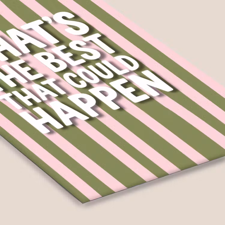 What's the best that could happen - Strepen - Groen - Roze fotolijst zwart zonder passe partout klein -zsfeer6