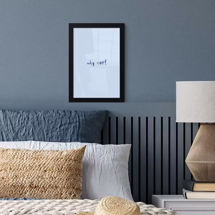 Why not - Blauw - Donker blauw - Quote fotolijst zwart zonder passe partout klein -sfeer3