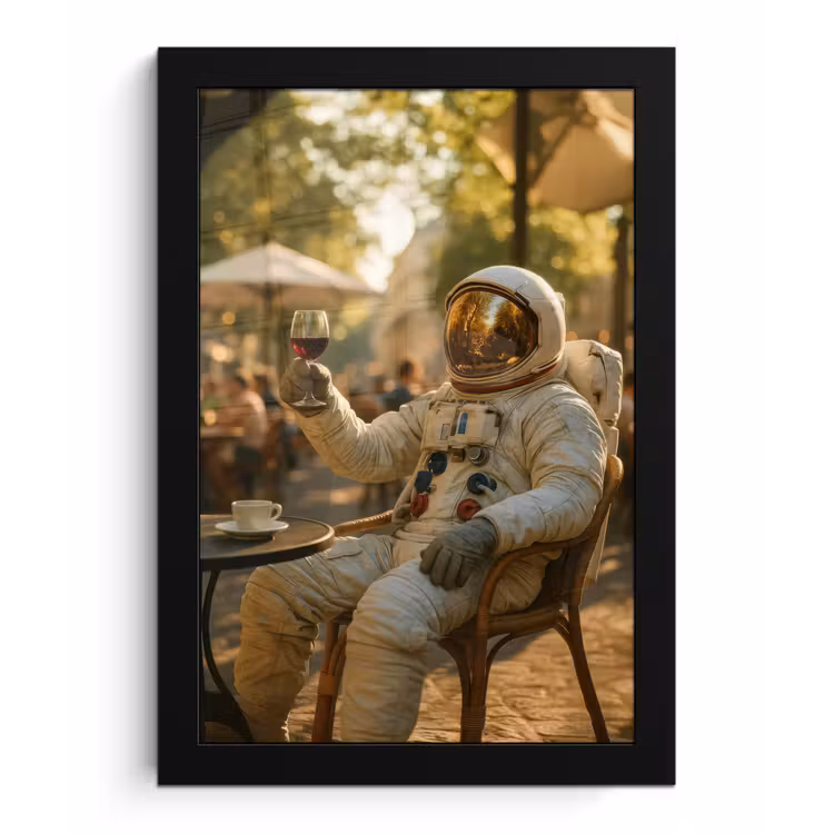 Wijn - Rood - Terras - Koffie fotolijst zwart zonder passe partout klein -3d