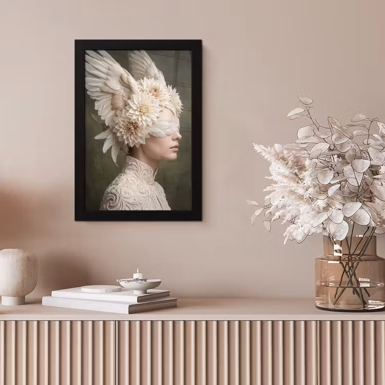 Vleugels - Vrouw - Wit fotolijst zwart zonder passe partout klein -sfeer5