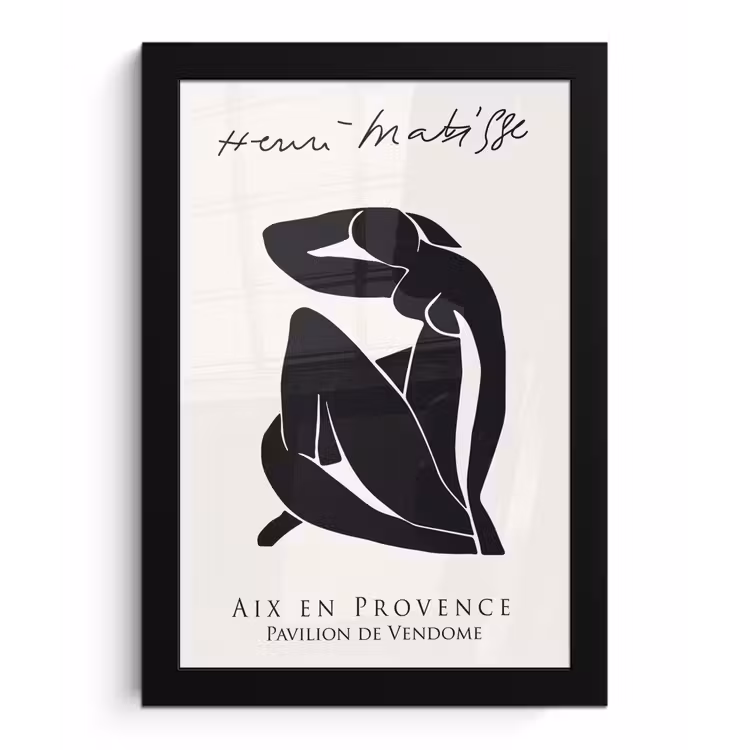 Vrouw - Abstract - Zwart - Henri Matisse fotolijst zwart zonder passe partout klein -3d