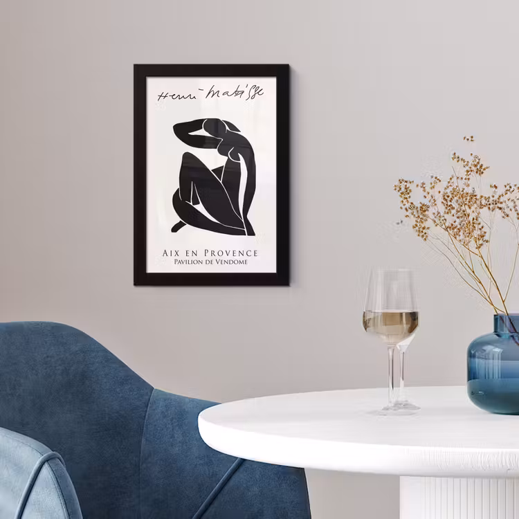 Vrouw - Abstract - Zwart - Henri Matisse fotolijst zwart zonder passe partout klein -sfeer4
