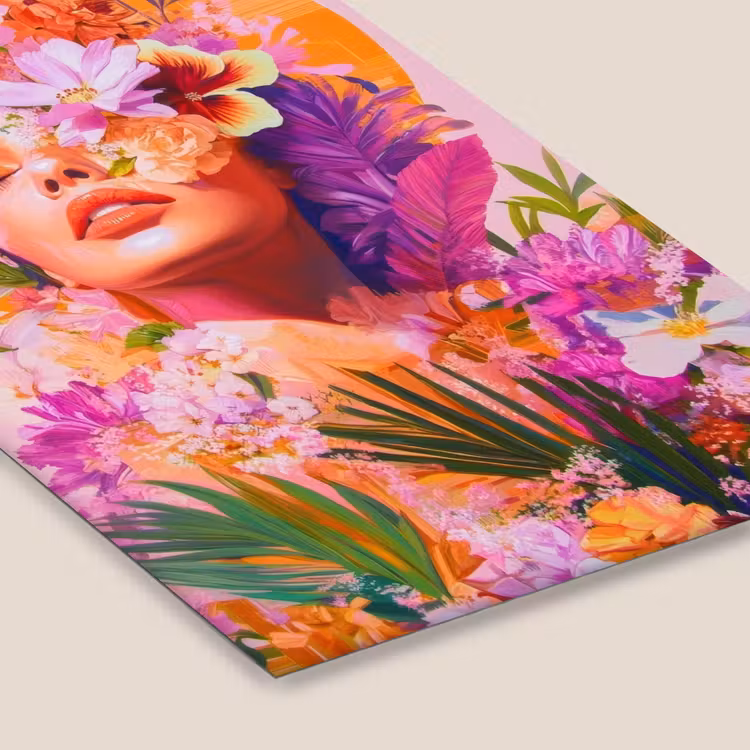 Vrouw - Abstract - Cirkel - Bloemen fotolijst zwart zonder passe partout klein -zsfeer6