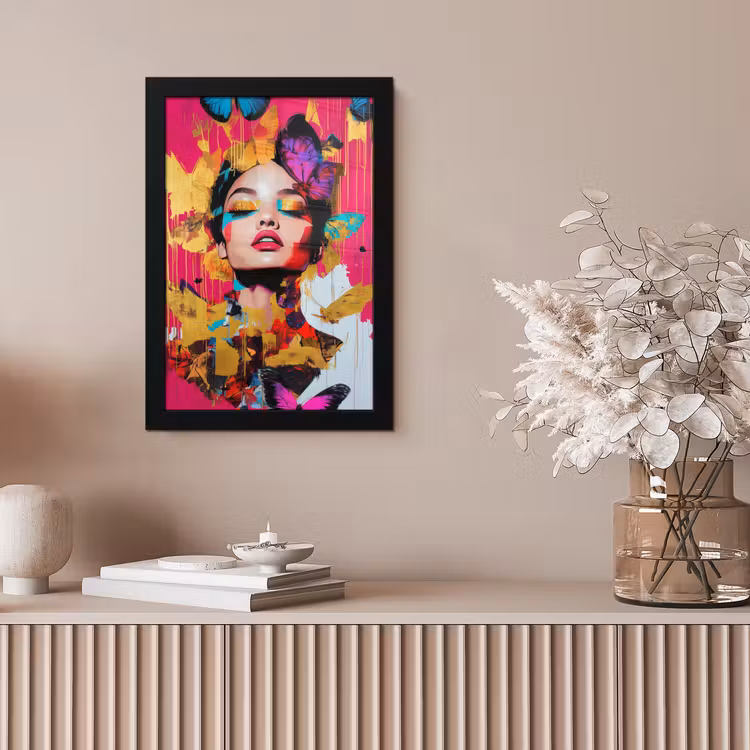 Vrouw - Abstract - Kleurrijk fotolijst zwart zonder passe partout klein -sfeer5