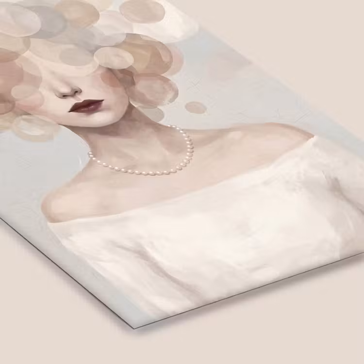 Vrouw - Cirkels - Beige fotolijst zwart zonder passe partout klein -zsfeer6