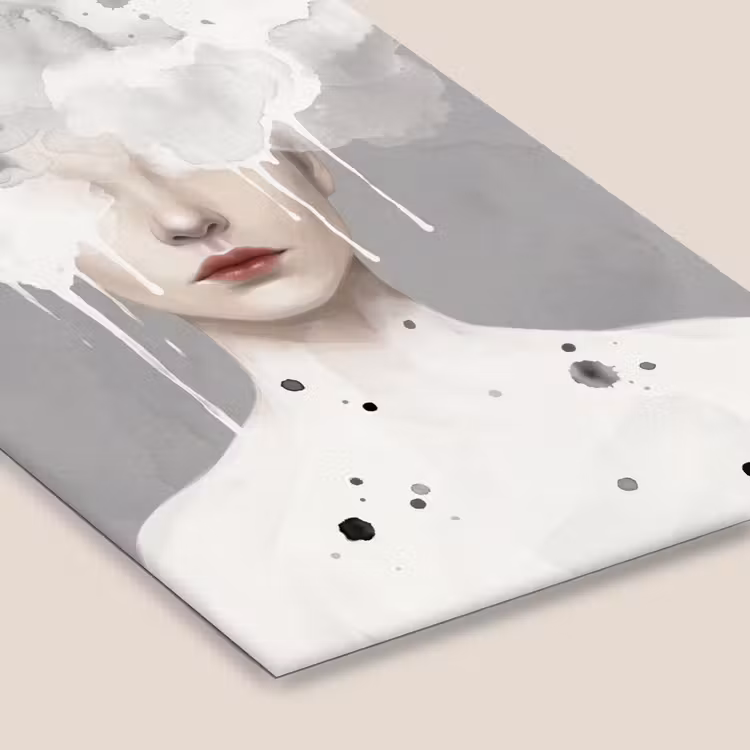 Vrouw - Wolk - Grijs fotolijst zwart zonder passe partout klein -zsfeer6
