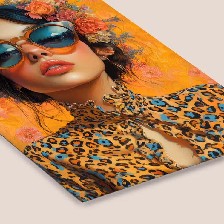 Vrouw - Bloemen - Aesthetic - Oranje fotolijst zwart zonder passe partout klein -zsfeer6