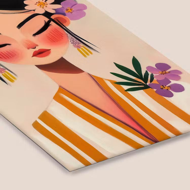 Vrouw - Bloemen - Pastel fotolijst zwart zonder passe partout klein -zsfeer6