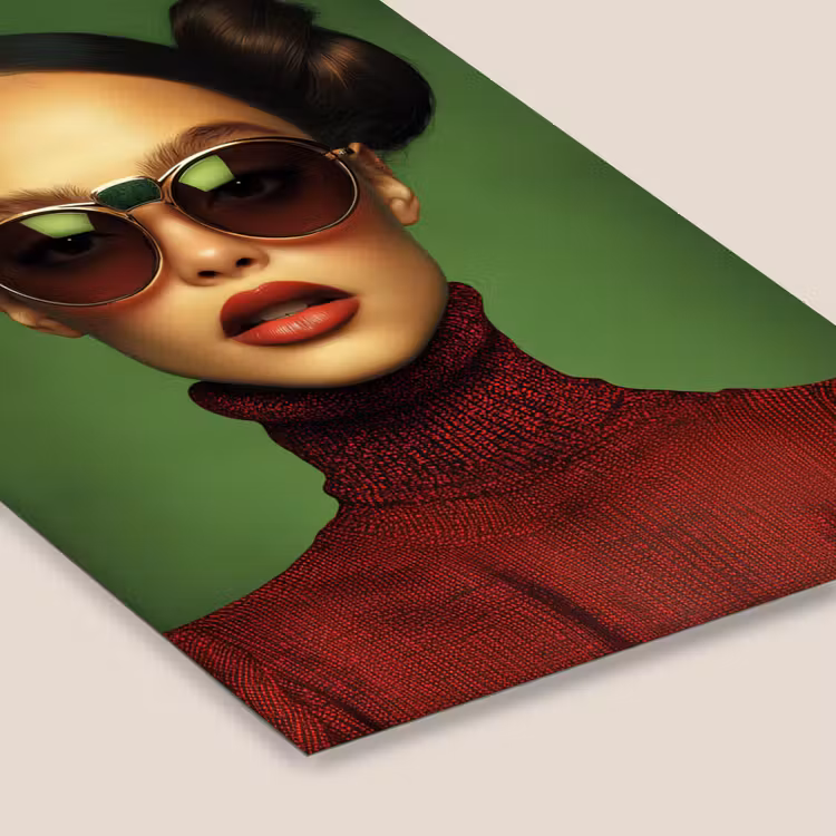 Vrouw - Groen - Bril - Aesthetic - Modern fotolijst zwart zonder passe partout klein -zsfeer6