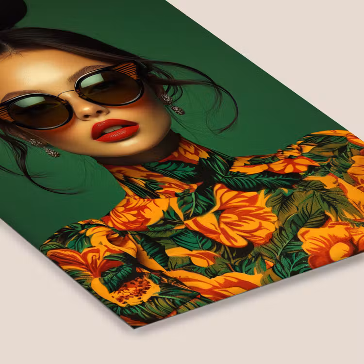 Vrouw - Groen - Modern - Bril - Abstract fotolijst zwart zonder passe partout klein -zsfeer6