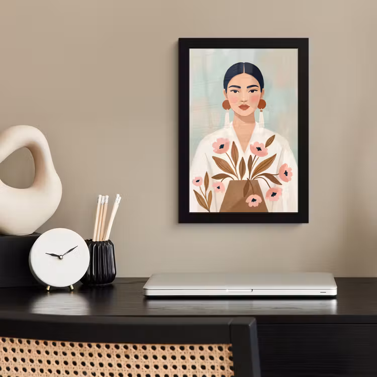 Vrouw - Kimono - Pastel fotolijst zwart zonder passe partout klein -sfeer1
