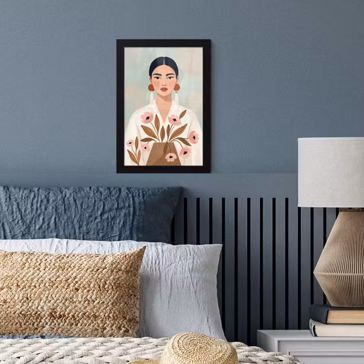 Vrouw - Kimono - Pastel fotolijst zwart zonder passe partout klein -sfeer3