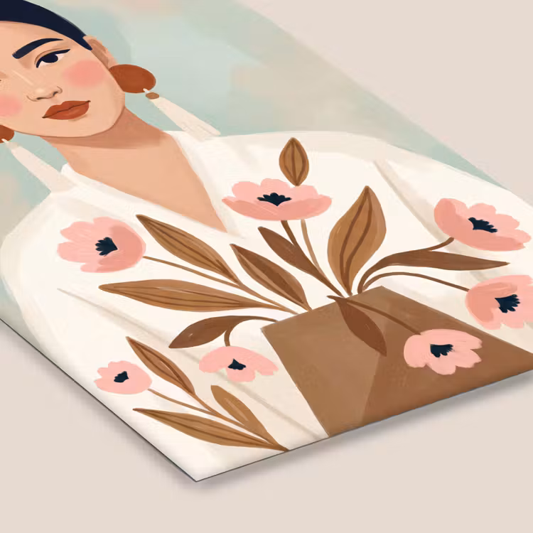 Vrouw - Kimono - Pastel fotolijst zwart zonder passe partout klein -zsfeer6