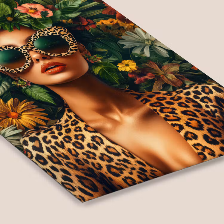 Vrouw - Panterprint - Jungle - Natuur - Luxe fotolijst zwart zonder passe partout klein -zsfeer6