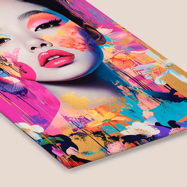 Vrouw - Portret - Abstract - Paars fotolijst zwart zonder passe partout klein -zsfeer6