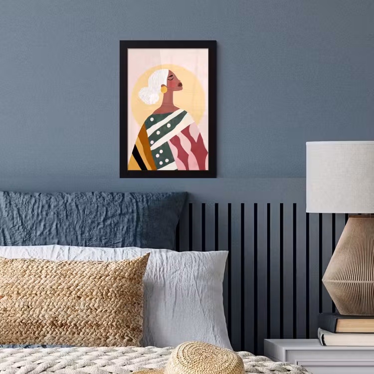 Vrouw - Zon - Kleurrijk fotolijst zwart zonder passe partout klein -sfeer3