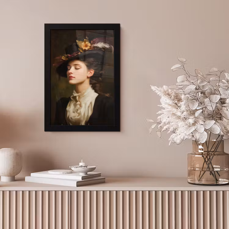 Vrouw - Victoriaans - Portret fotolijst zwart zonder passe partout klein -sfeer5