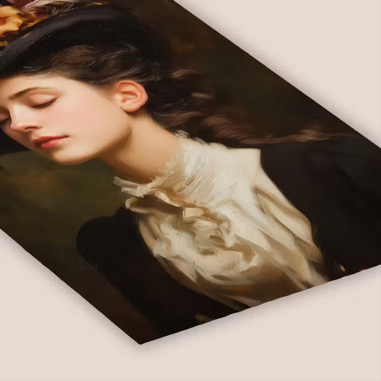 Vrouw - Victoriaans - Portret fotolijst zwart zonder passe partout klein -zsfeer6