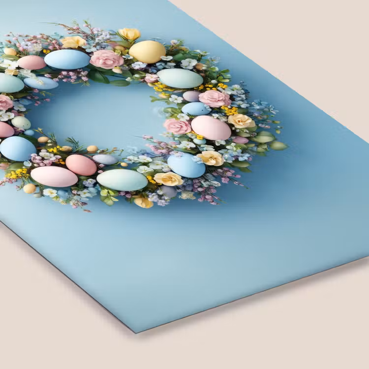 Krans - Eieren - Bloemen fotolijst zwart zonder passe partout klein -zsfeer6