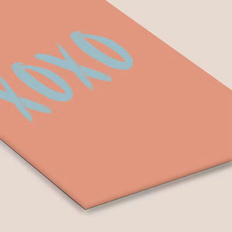 XOXO - Blauw - Perzikkleur fotolijst zwart zonder passe partout klein -zsfeer6