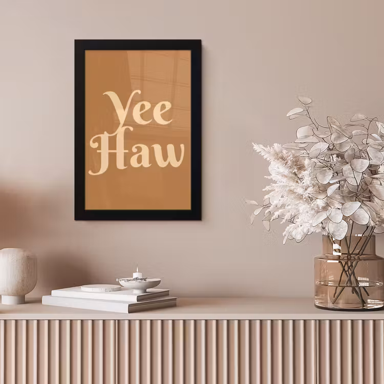 Yee haw - Bruin - Minimalistisch fotolijst zwart zonder passe partout klein -sfeer5