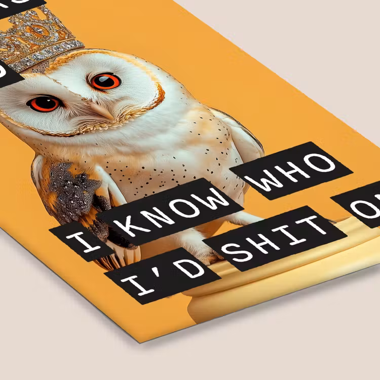 Geel - Uil - Vogel - Decoratie fotolijst zwart zonder passe partout klein -zsfeer6