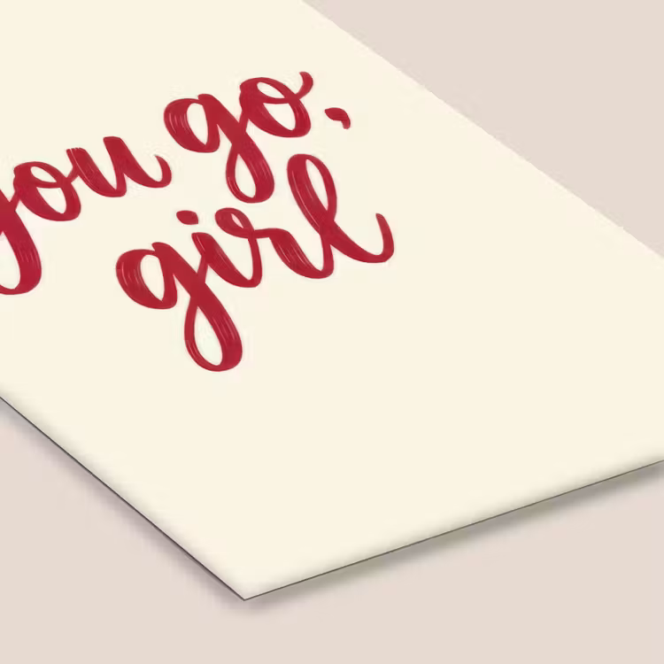 you go girl - Rood - Wit fotolijst zwart zonder passe partout klein -zsfeer6