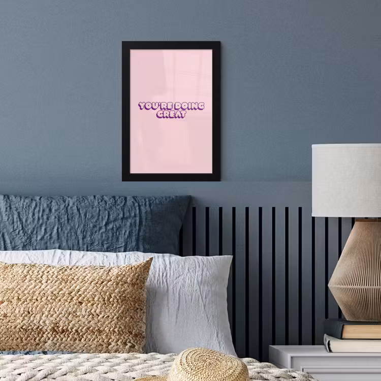 You're doing great - roze - 3D fotolijst zwart zonder passe partout klein -sfeer3