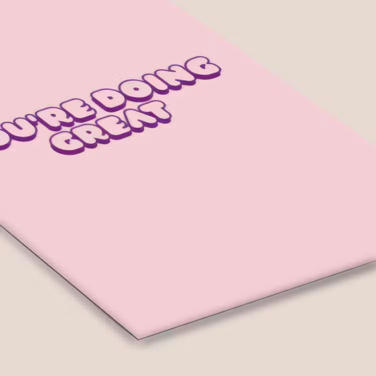 You're doing great - roze - 3D fotolijst zwart zonder passe partout klein -zsfeer6