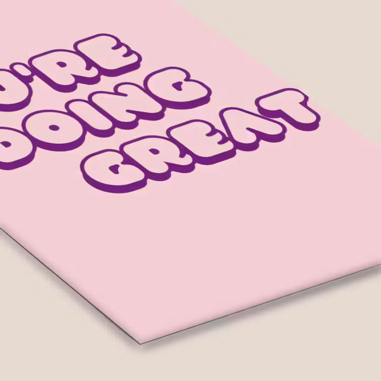 You're doing great - Roze - Bubble letters fotolijst zwart zonder passe partout klein -zsfeer6