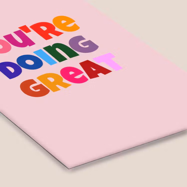 You're doing great - Roze - Kleurrijk fotolijst zwart zonder passe partout klein -zsfeer6
