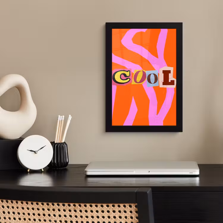 Zebraprint - Grafisch - COOL - Oranje fotolijst zwart zonder passe partout klein -sfeer1