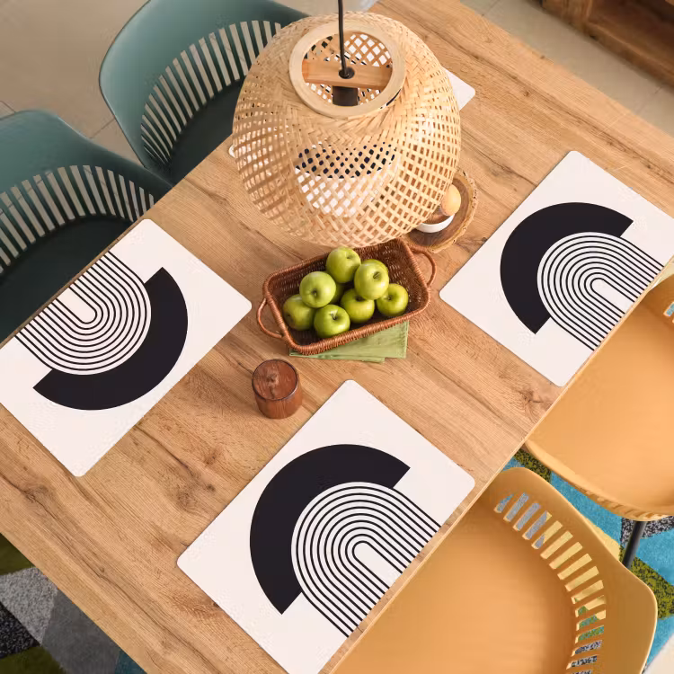 Placemat - 6 pieces - Abstract - Arch - Modern - Abstract - Boog - Modern Placemat vinyl groot