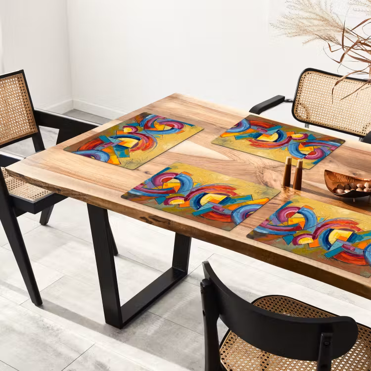 Abstract - Cirkels - Schilderij - Kleurrijk - Dynamisch Placemat vinyl groot -zzsfeer4_Kitchenyeah-website