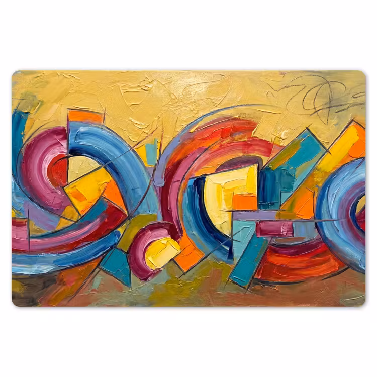 Abstract - Cirkels - Schilderij - Kleurrijk - Dynamisch Placemat vinyl groot -zzsfeer1_Kitchenyeah-website