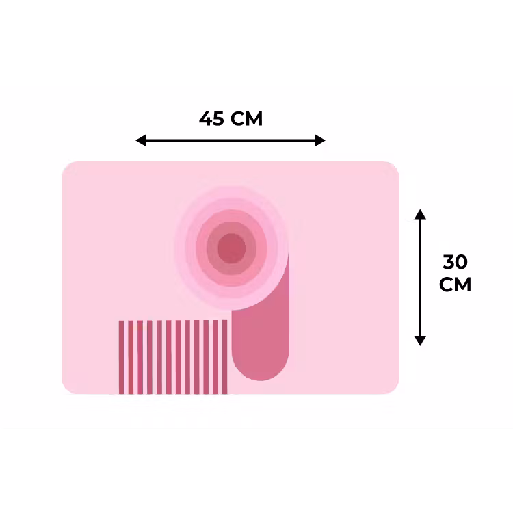 Abstract - Cirkels - Strepen - Modern - Roze Placemat vinyl groot -specs