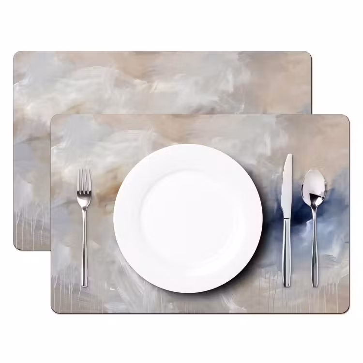 Abstract - Wolken - Sfeer - Modern - Beige Placemat vinyl groot -zzsfeer2_Kitchenyeah-website