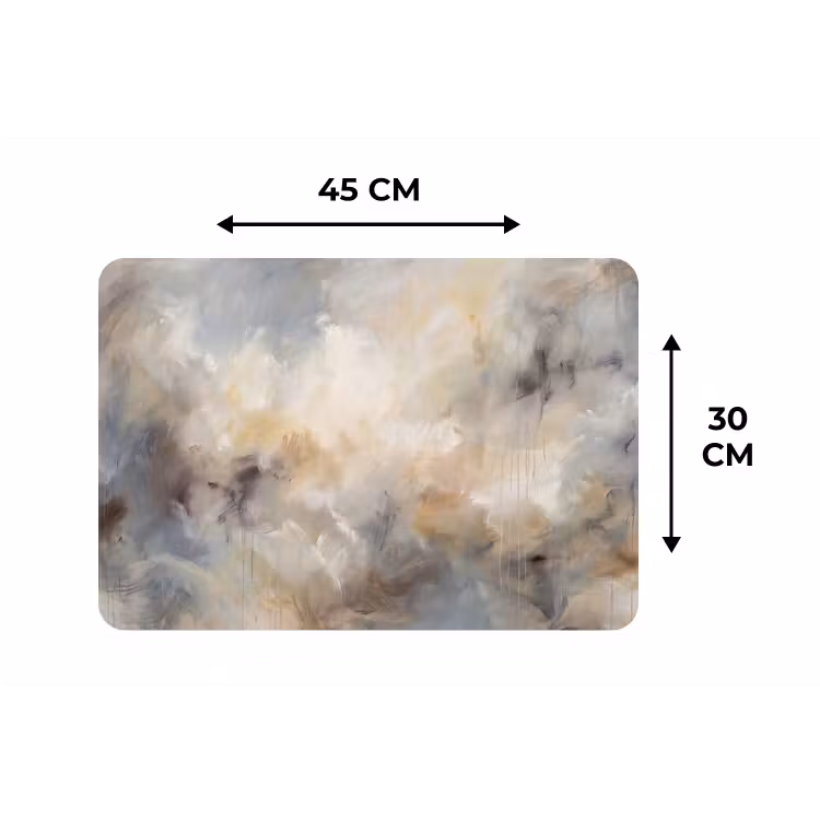 Abstract - Wolken - Sfeervol - Beige - Grijs Placemat vinyl groot -specs