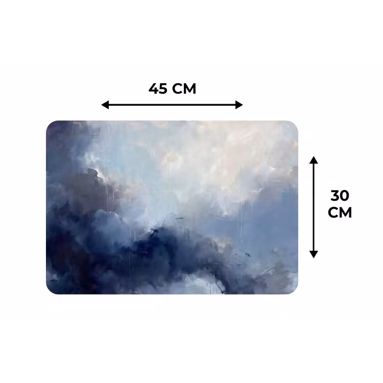 Abstract - Wolken - Modern - Blauw - Kunst Placemat vinyl groot -specs