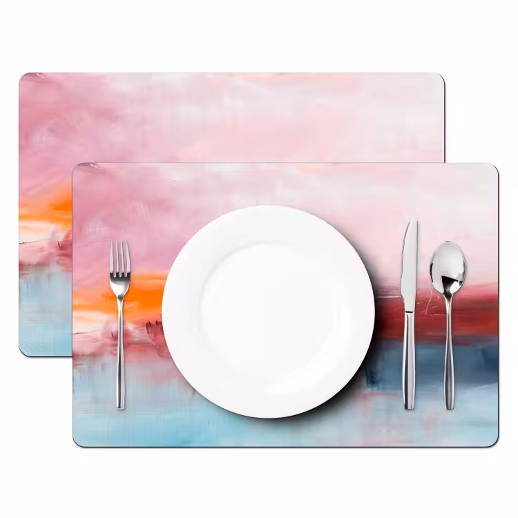 Abstract - Kleuren - Modern - Kunst - Roze Placemat vinyl groot -zzsfeer2_Kitchenyeah-website