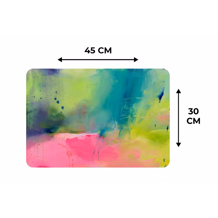 Abstract - Kleuren - Modern - Groen - Roze Placemat vinyl groot -specs