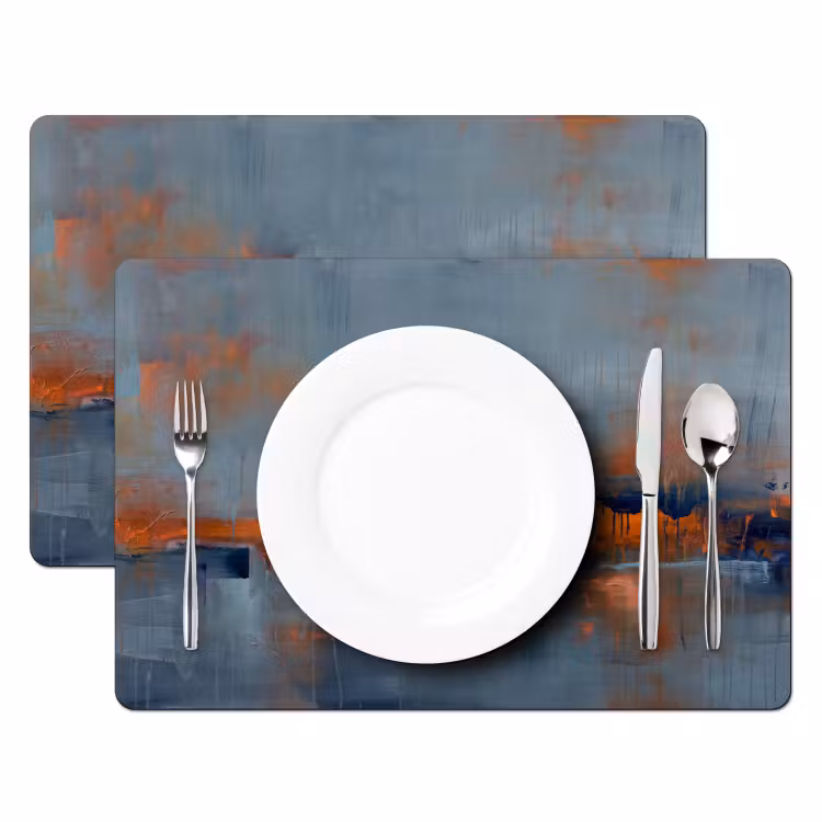 Abstract - Kleuren - Modern - Oranje - Grijs Placemat vinyl groot -zzsfeer2_Kitchenyeah-website