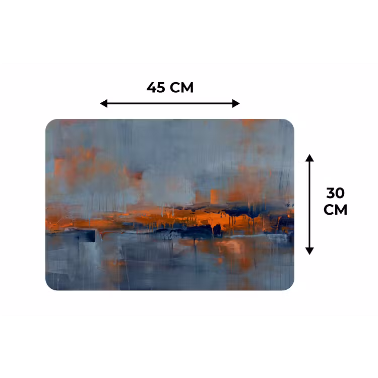 Abstract - Kleuren - Modern - Oranje - Grijs Placemat vinyl groot -specs