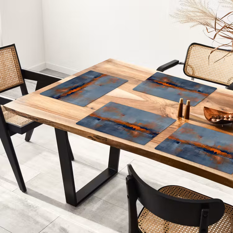 Abstract - Kleuren - Modern - Oranje - Grijs Placemat vinyl groot -zzsfeer4_Kitchenyeah-website