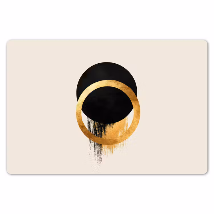 Abstract ontwerp - Zwarte cirkel - Verfvlekken Placemat vinyl groot -zzsfeer1_Kitchenyeah-website