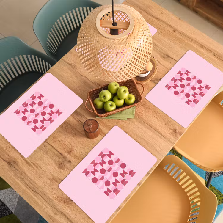 Abstract - Geometrisch - Cirkels - Roze - Modern Placemat vinyl groot -zzsfeer5_Kitchenyeah-website