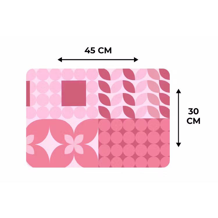 Abstract - Geometrisch - Patroon - Modern - Roze Placemat vinyl groot -specs