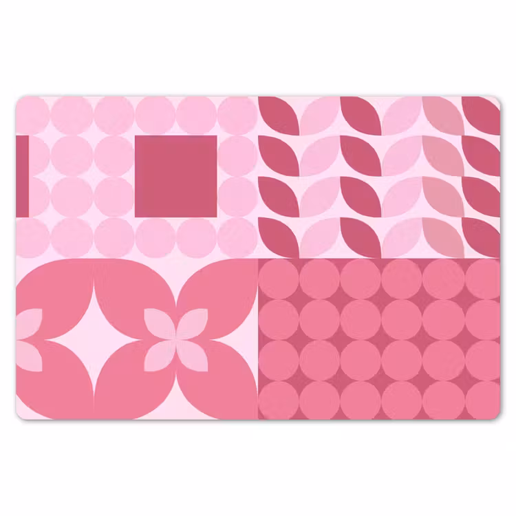 Abstract - Geometrisch - Patroon - Modern - Roze Placemat vinyl groot -zzsfeer1_Kitchenyeah-website
