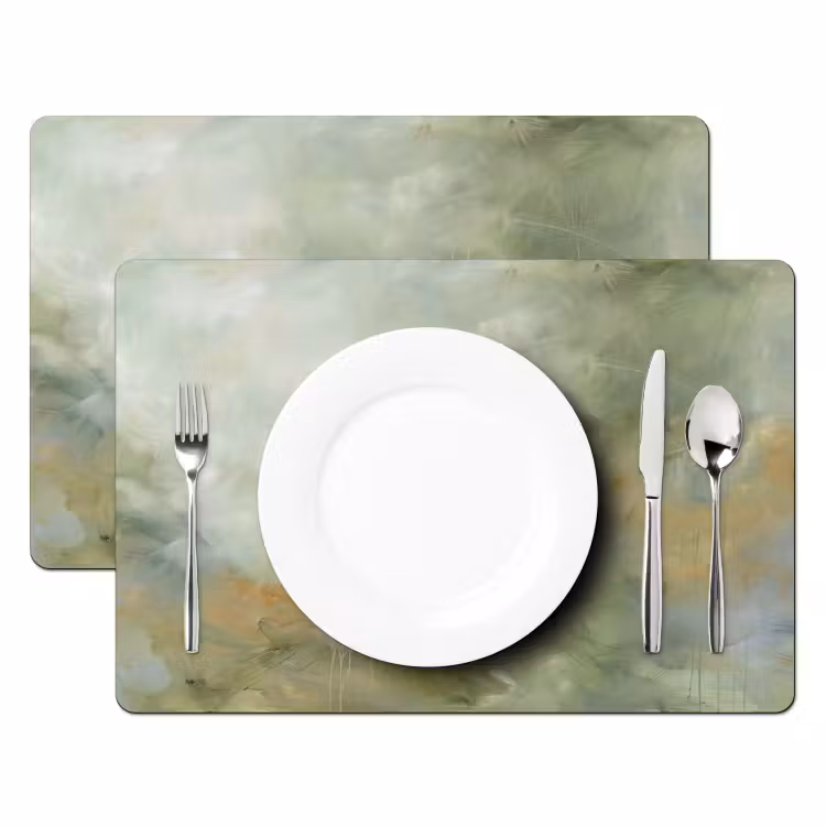 Abstract - Groen - Beige - Modern - Kunst Placemat vinyl groot -zzsfeer2_Kitchenyeah-website