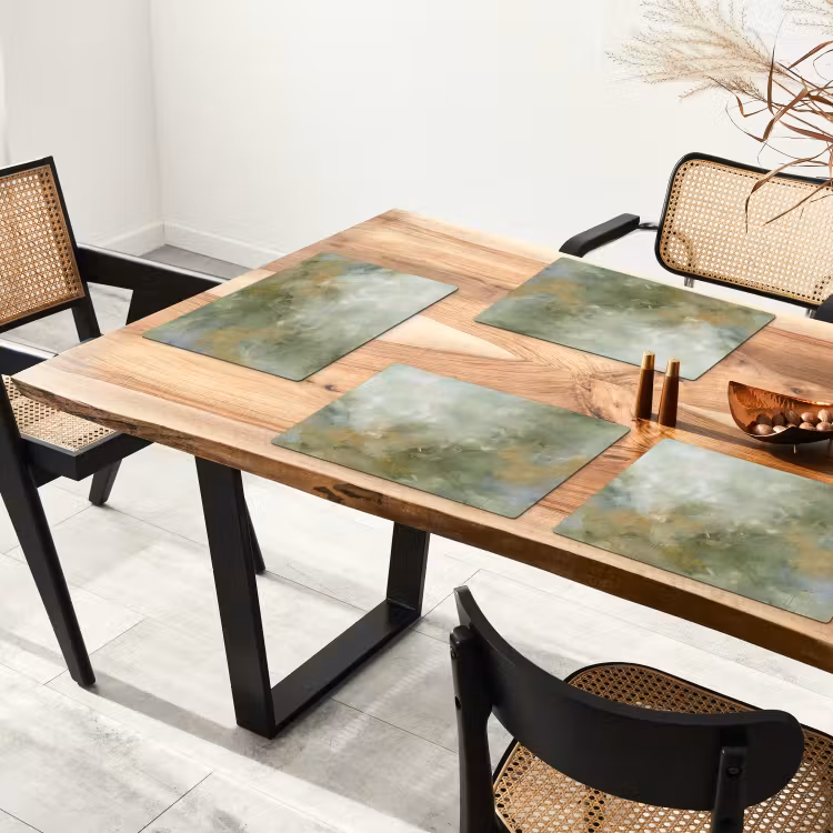 Abstract - Groen - Beige - Modern - Kunst Placemat vinyl groot -zzsfeer4_Kitchenyeah-website